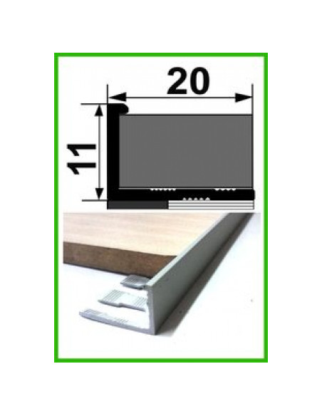 Алюмінієвий поріжок для керамічної плитки - АП 10 -срібло мат.2,7м