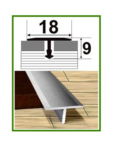 Алюмінієвий поріжок для керамічної плитки - АТ 18 срібло 2,7м