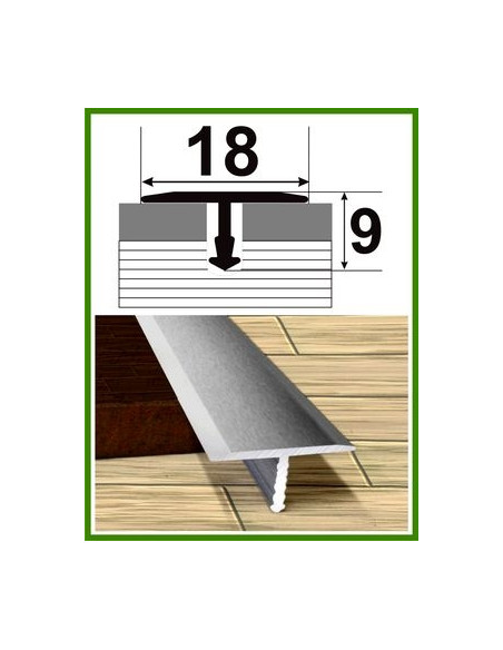 Алюмінієвий поріжок для керамічної плитки - АТ 18 срібло 2,7м