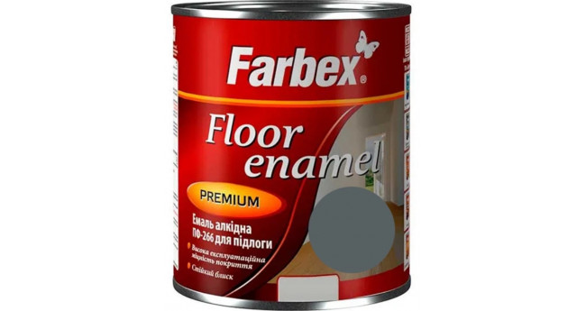 Емаль алкідна ПФ266 сіра ТМ "Farbex" -2,8 кг