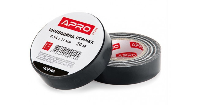 Ізоляційна стрiчка чорна 0.14х17мм 20м APRO