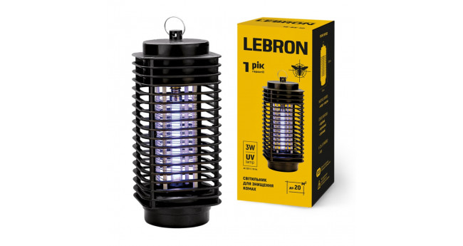 Світильник LEBRON для знищення комах, 3W, ультрафіолетовий