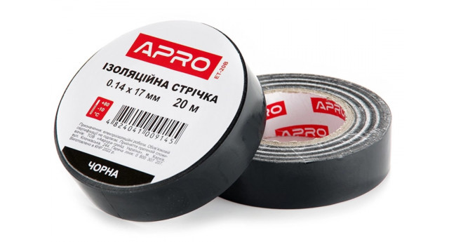 Ізоляційна стрiчка чорна 0.14х17мм 20м APRO