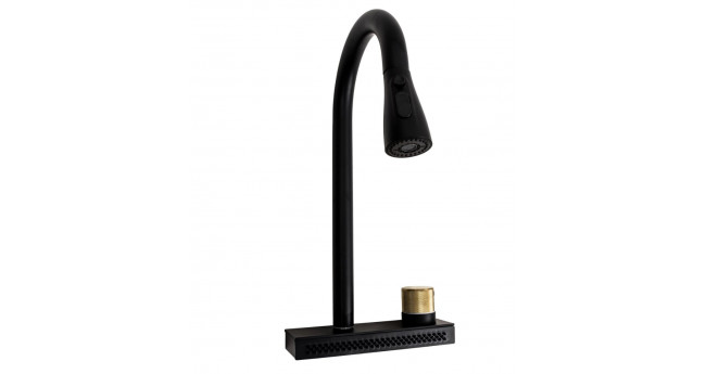 Змішувач під мийку "Водоспад" ZS86 Platinum (black)
