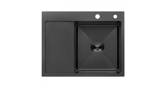 Кухонна мийка Kroner KRP Schwarze - 6350RHM PVD (3.0/1.0 мм)
