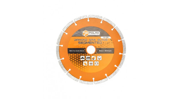 Диск алмазный Segmented 180х7х2,2х22,23 мм 25% 1/50  POLAX