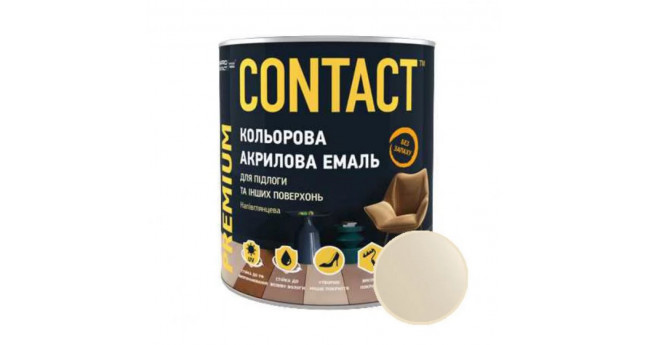 Емаль акрилова CONTACT універсальна бежева RAL-1015 0,75 л