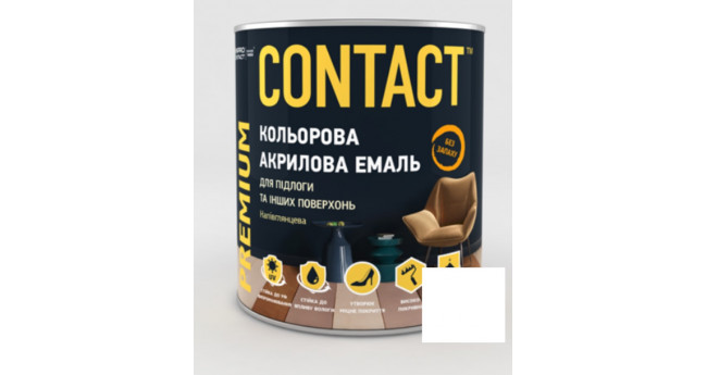 Емаль акрилова CONTACT універсальна біла  RAL-9016 0,75 л