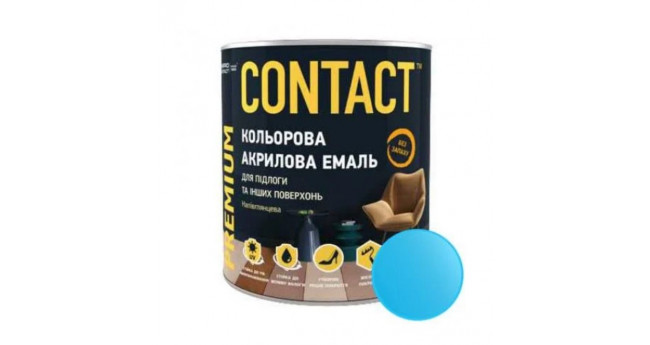 Емаль акрилова CONTACT універсальна блакитна RAL-5015 0,75 л