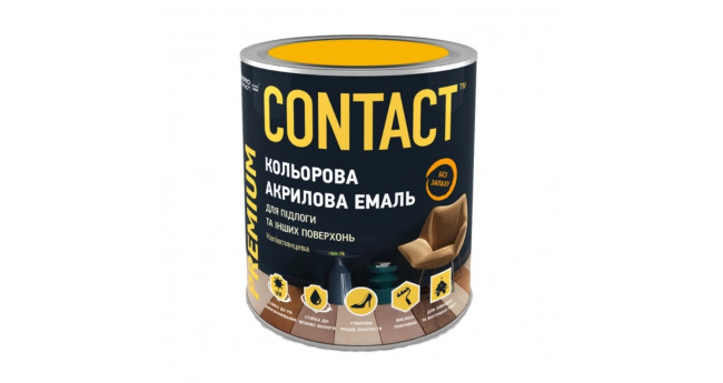 Емаль акрилова CONTACT універсальна жовта RAL-1023 0,75 л