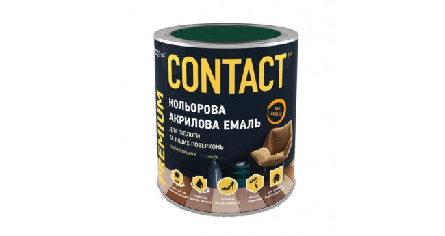 Емаль акрилова CONTACT універсальна зелена RAL-6005 0,75 л