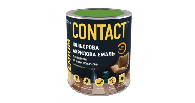 Емаль акрилова CONTACT універсальна світло-зелена RAL-6018 0,75 л