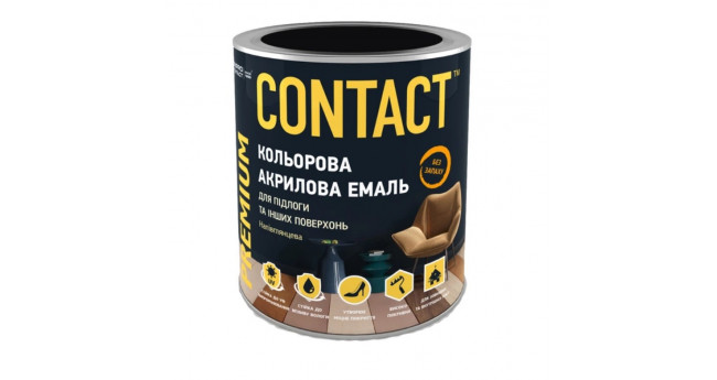 Емаль акрилова CONTACT універсальна чорна RAL-9005 0,75 л