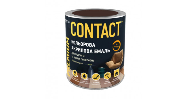 Емаль акрилова CONTACT універсальна шоколад RAL-8017 0,75 л