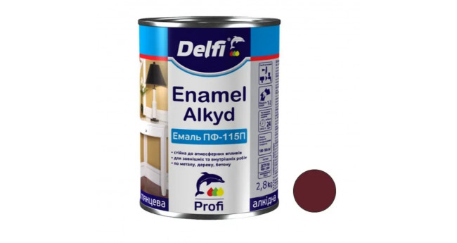 Емаль ПФ-115 DELFI 2,8 кг, Вишнева