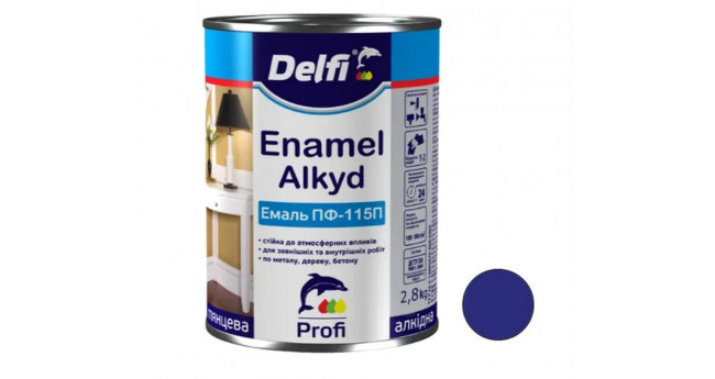 Емаль ПФ-115 DELFI 2,8 кг, Синя  2