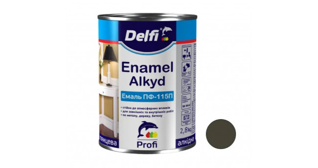 Емаль ПФ-115 DELFI 2,8 кг, Хакі 