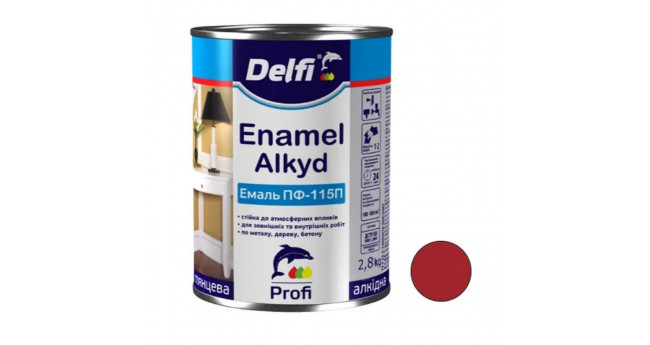 Емаль ПФ-115 DELFI 2,8 кг, Червона