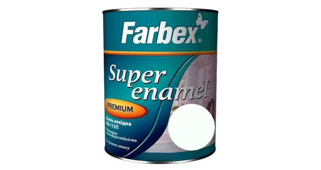 Емаль ПФ-115 Farbex 0,25 кг, Біла глянцева