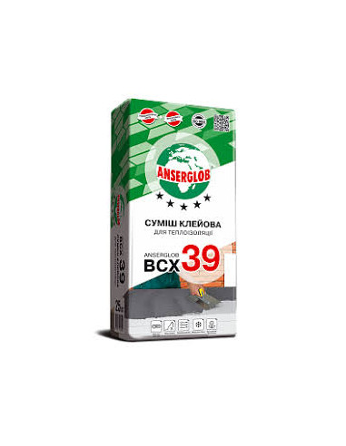 Анцерглоб ВСХ-39 Клей для теплоізоляції (ппс та мв) 25кг