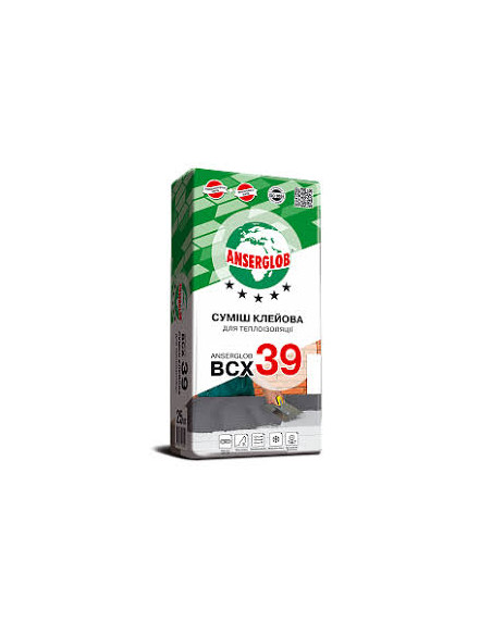 Анцерглоб ВСХ-39 Клей для теплоізоляції (ппс та мв) 25кг