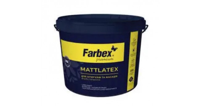 Фарба латексна для зовн. і внутр. робіт Mattlatex  біла матова Farbex - 14кг