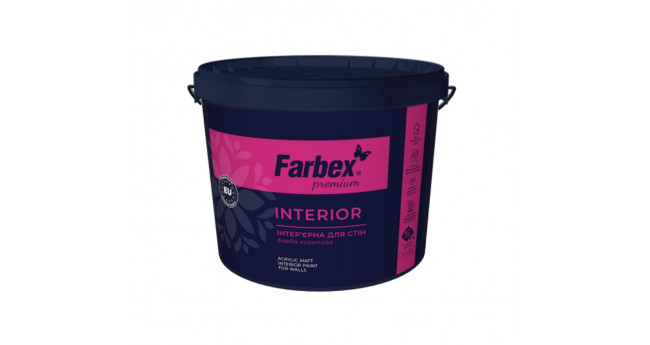 Фарба інтер'єрна високоякісна ВДА "Interior" Farbex 4,2 кг