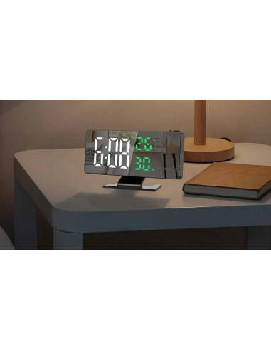 Багатофункціональний світлодіодний проекційний годинник з дисплеєм температури та вологості