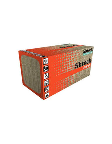 Базальтовий утеплювач Unisoft 30 кг/м3, 100 мм, λ=0,042, 0,6*1.2 м, 0,288 м3/2.88 м2 (36 шт) SHTOCK