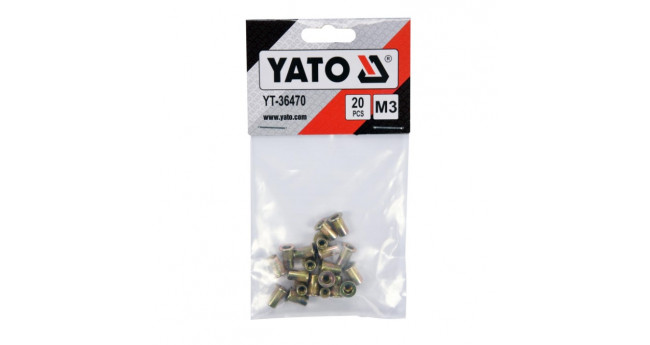 Нитогайка стальная YATO М3 х 9 мм 20 шт