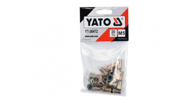 Нитогайка стальная YATO М5 х 13 мм 20 шт