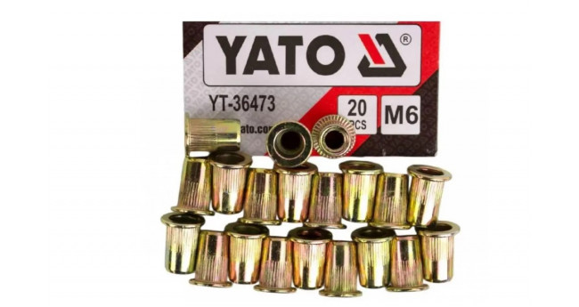 Нитогайка стальная YATO М6 х 15 мм 20 шт