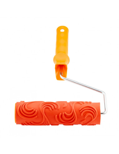 Валик структурований гумовий для декору  з ручкою 180 мм POLAX