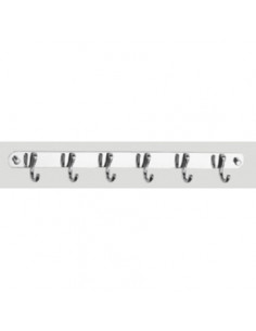 Вешалка для полотенец на планке, 6 крючков (хром)