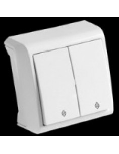 Вимикач двокнопковий Viko зовнішній з підсвіткою