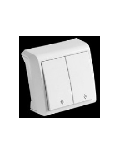 Вимикач двокнопковий Viko зовнішній з підсвіткою