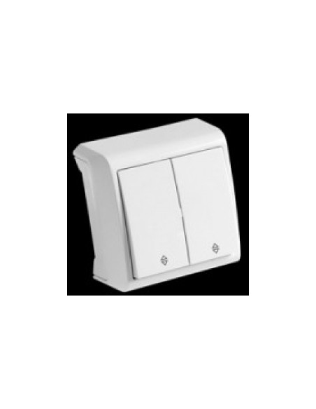 Вимикач двокнопковий Viko зовнішній з підсвіткою